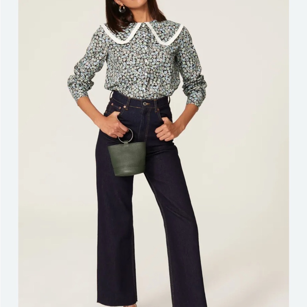 Maje Peter Collar Floral Blouse